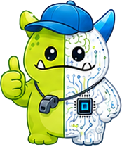 Orgy, the OTP mascot, in a coach's cap giving a thumbs up